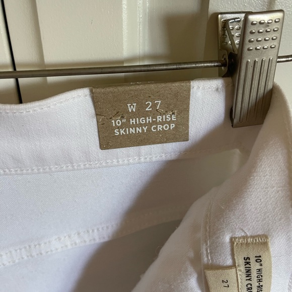 Madewell 10” High Rise Skinny Crop White Button-Front Denim Jeans 27 - Picture 6 of 9